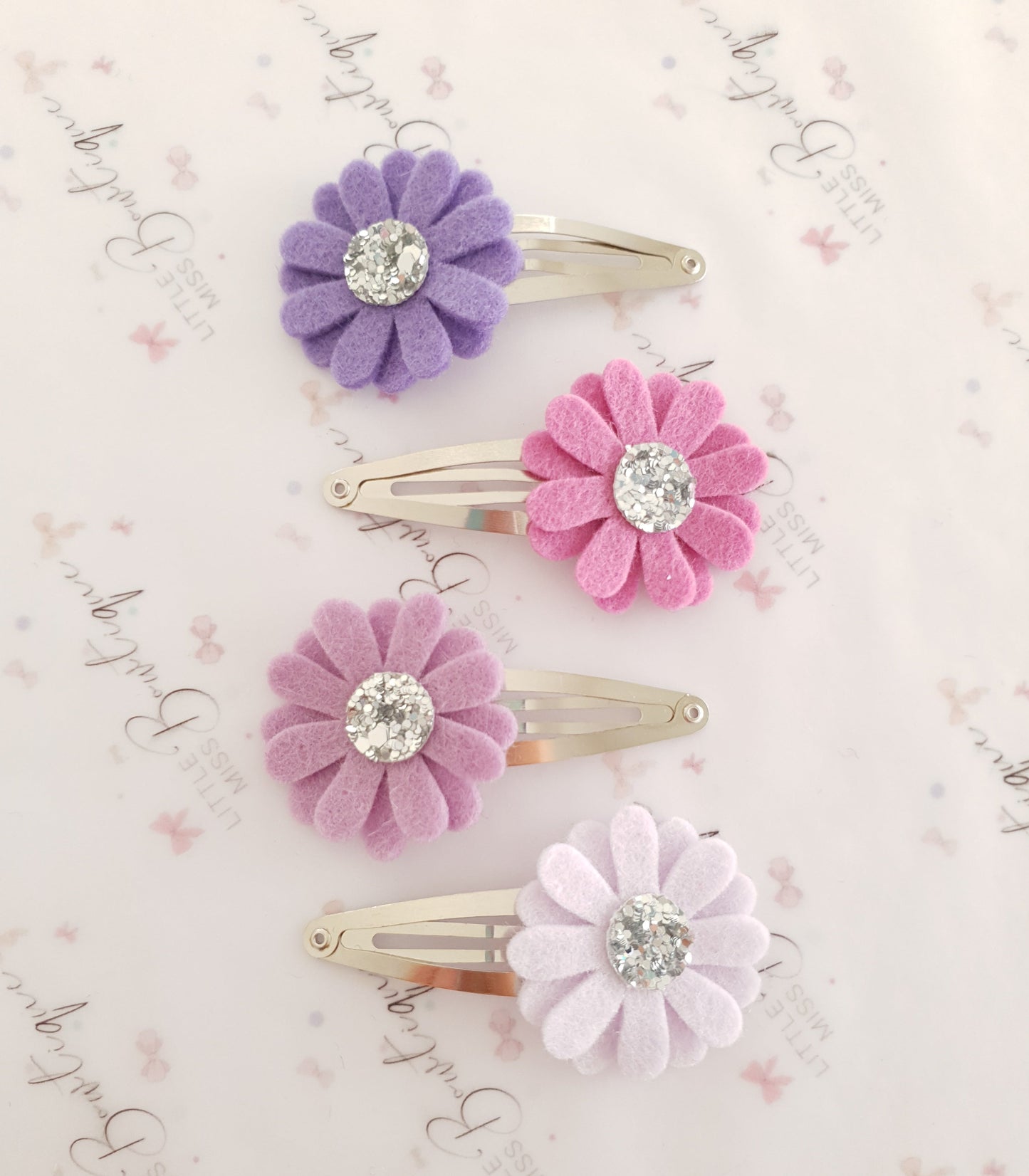 Purple Daisy Snap Clips