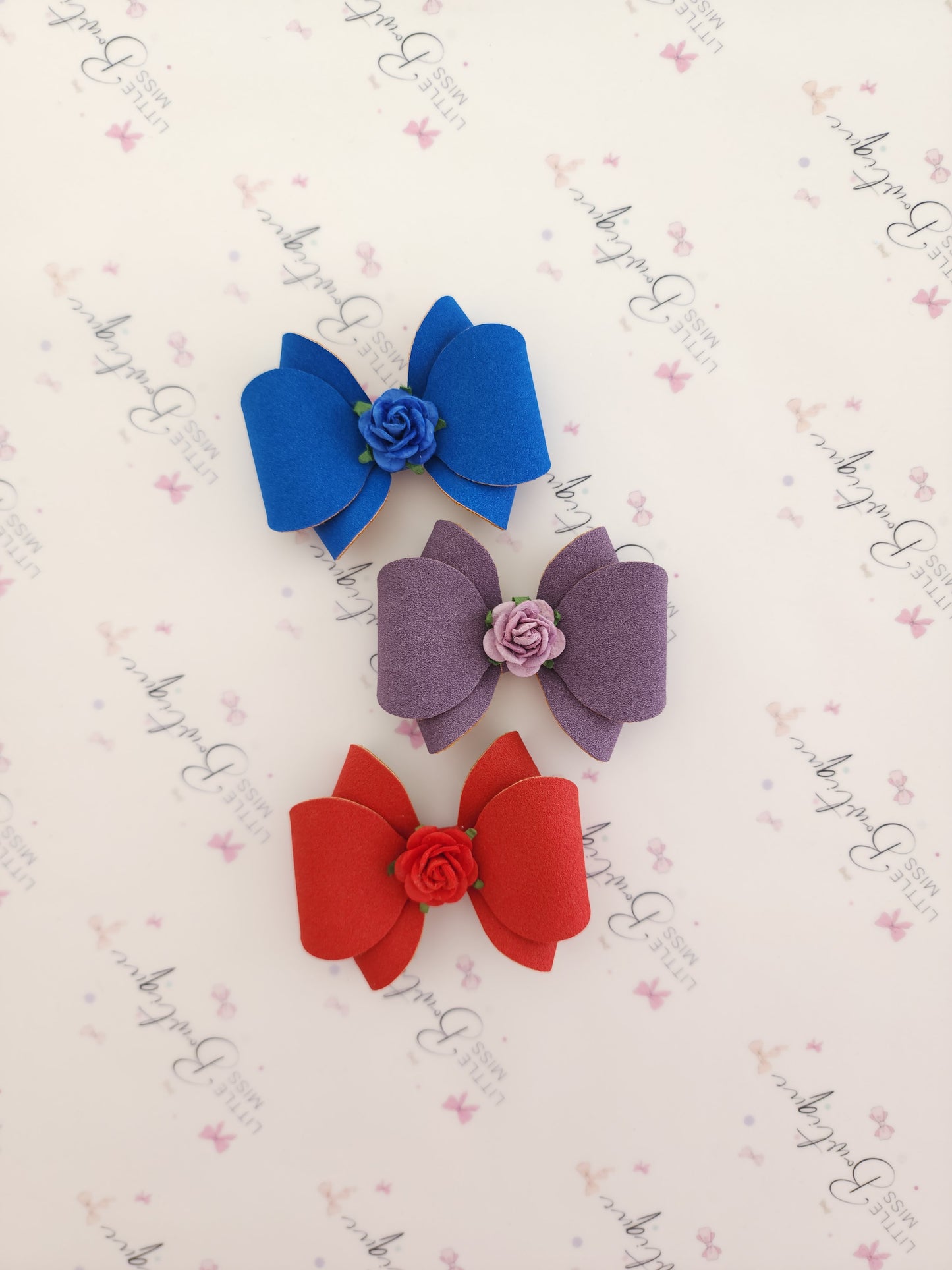 Floral Suede Audrey Bows