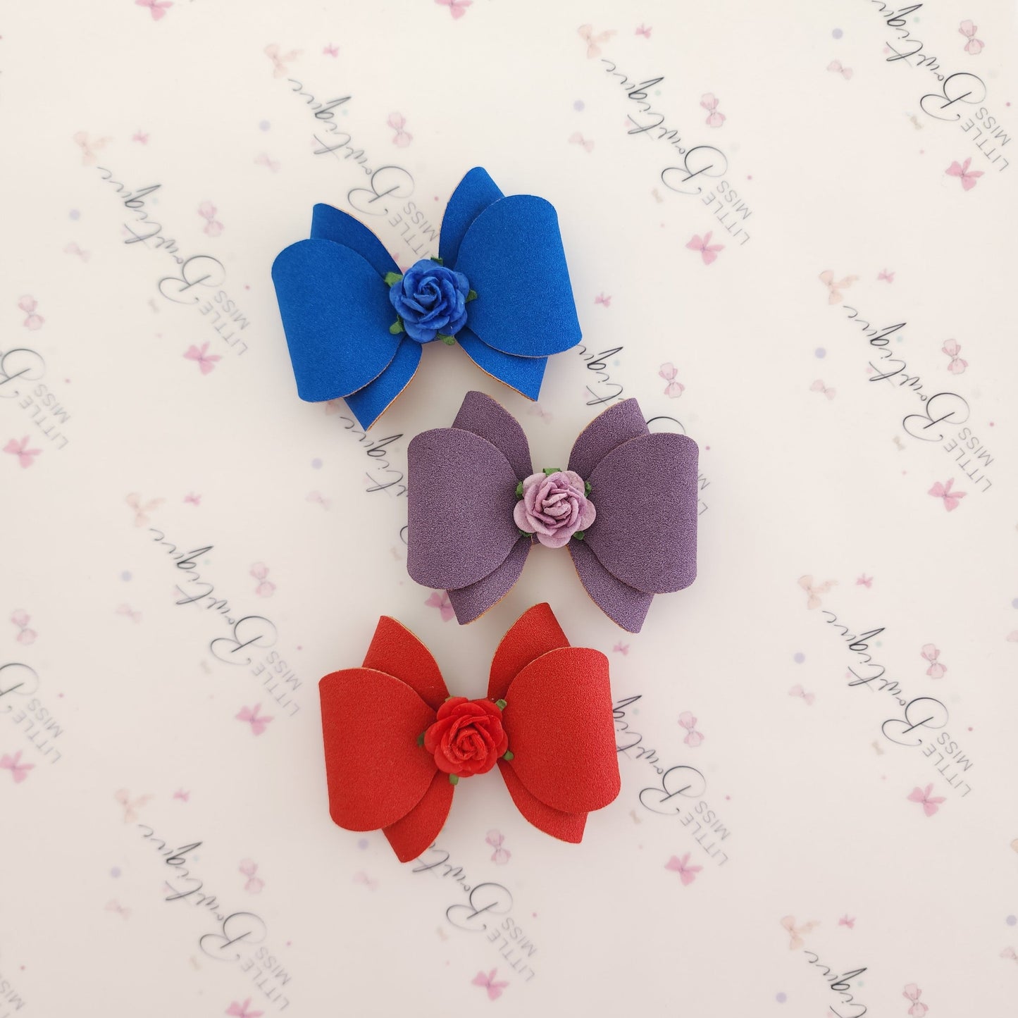 Floral Suede Audrey Bows