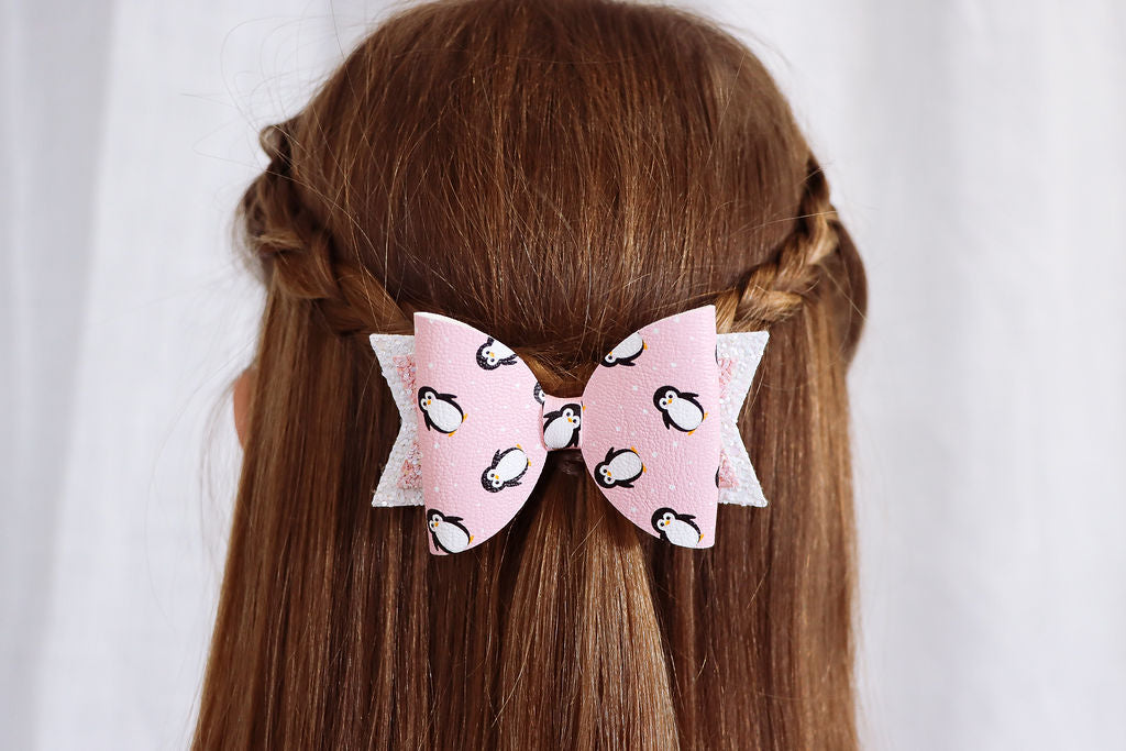 Pink Penguin Bow