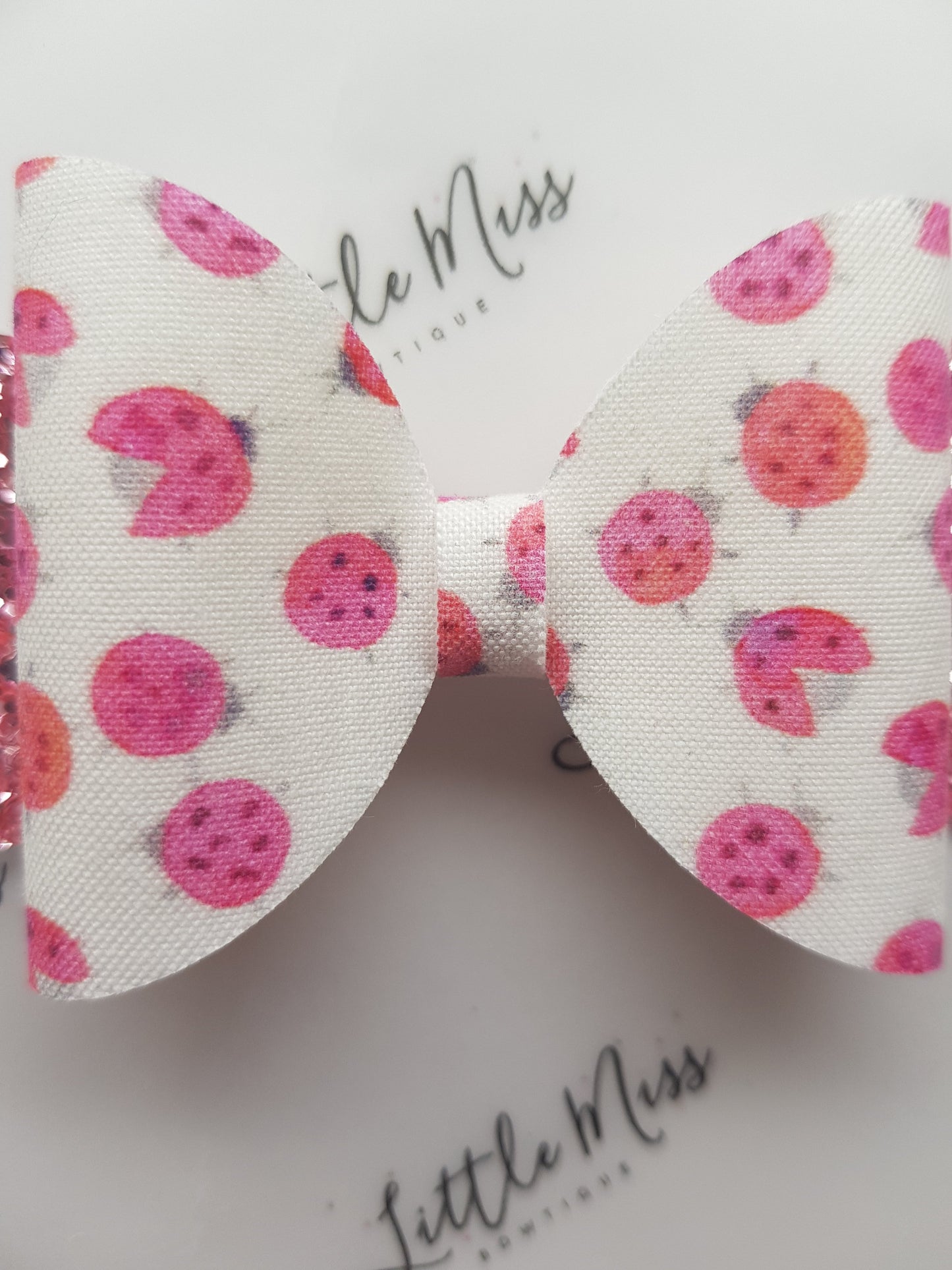 Pink Lady Bug Bow