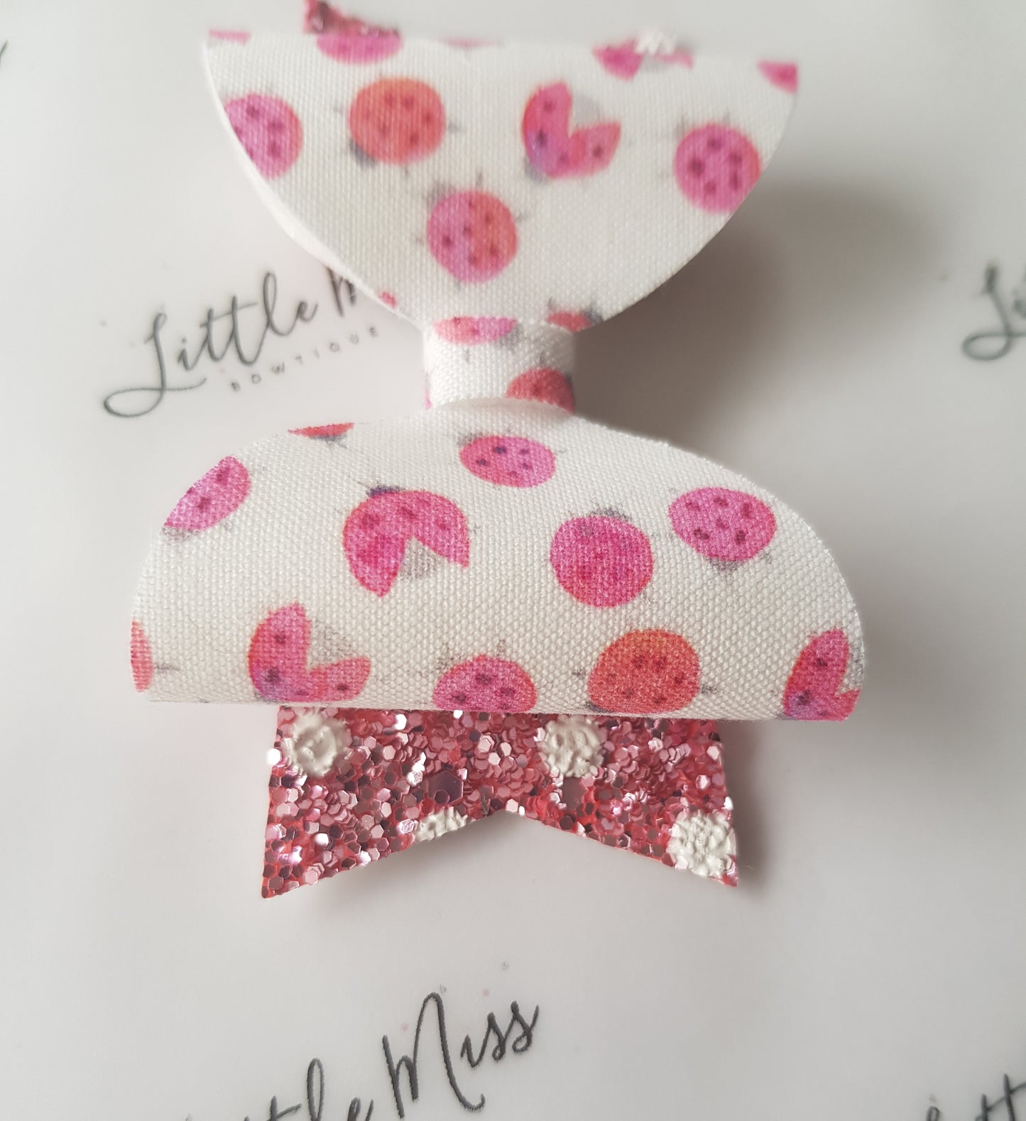 Pink Lady Bug Bow