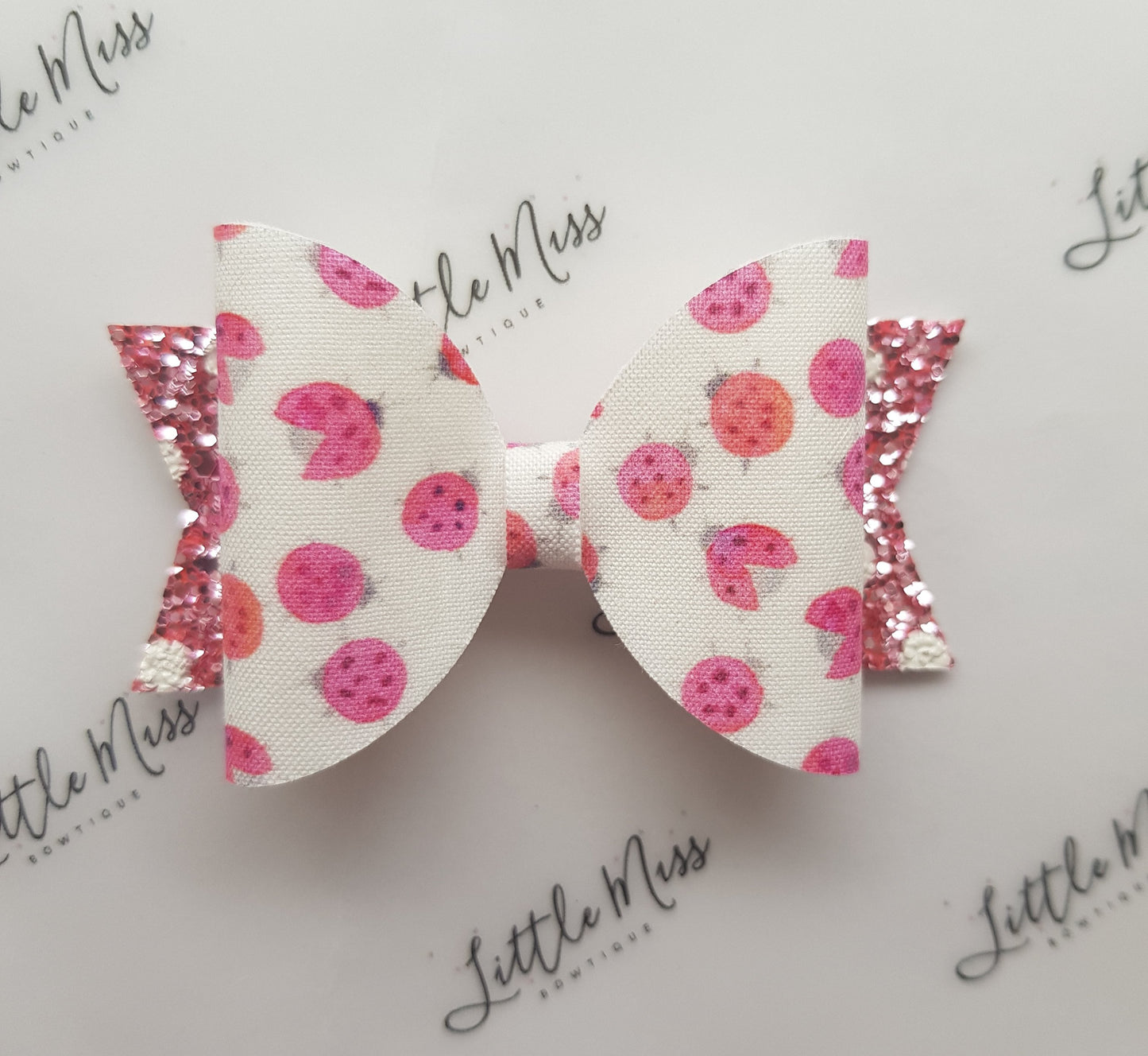 Pink Lady Bug Bow