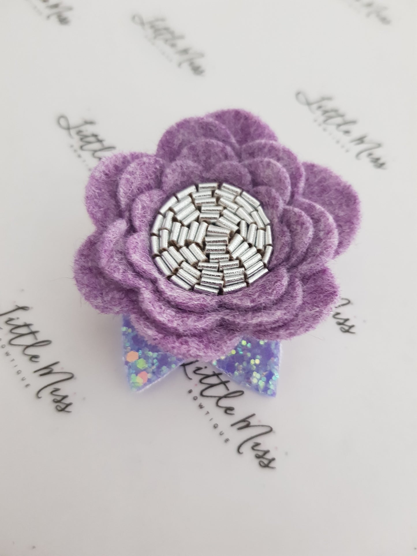 Heathered Purple Felt Flower