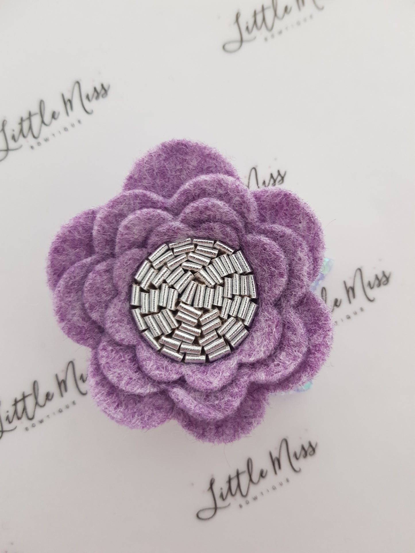 Heathered Purple Felt Flower