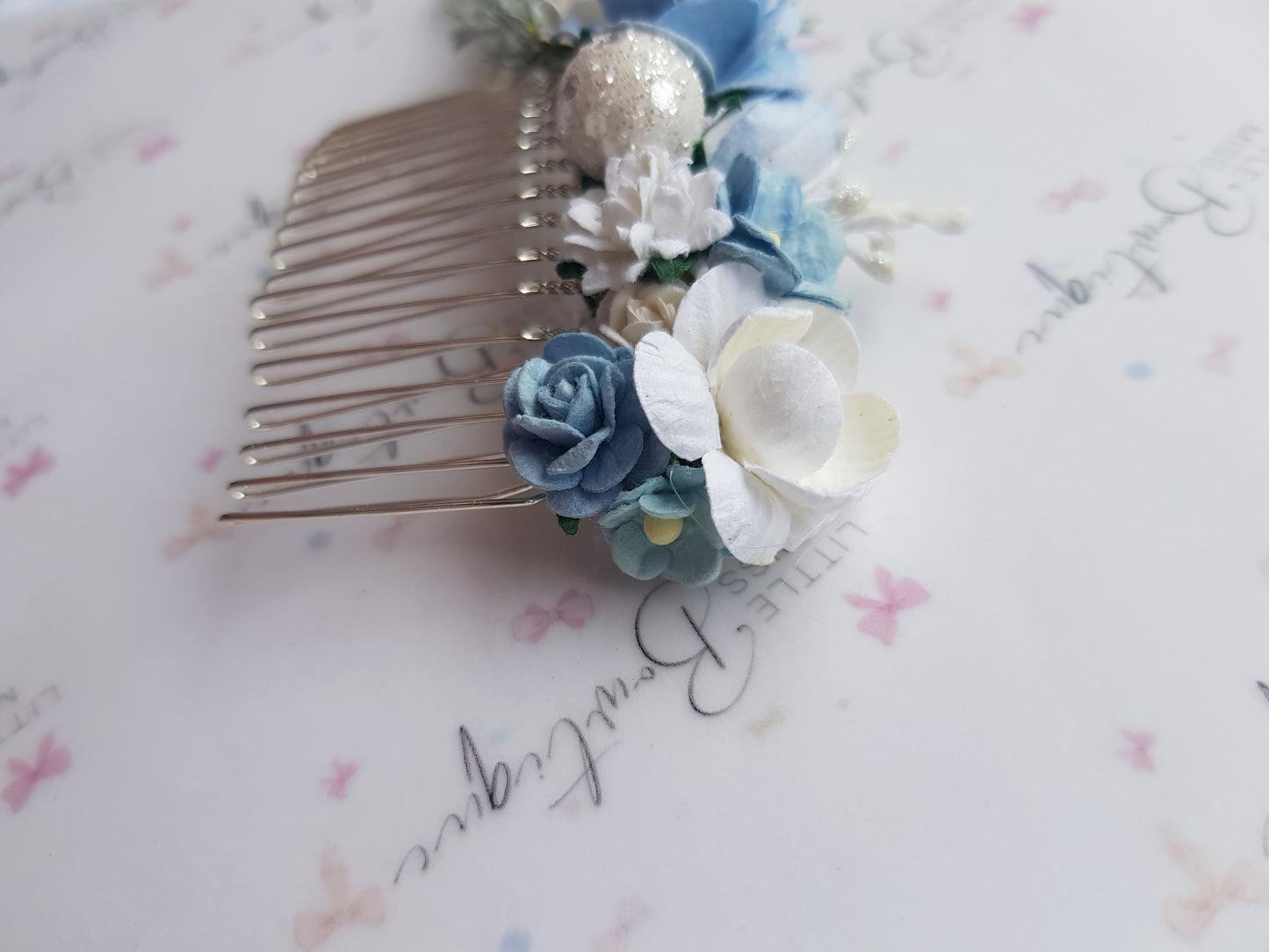 Baby Blue Floral Comb