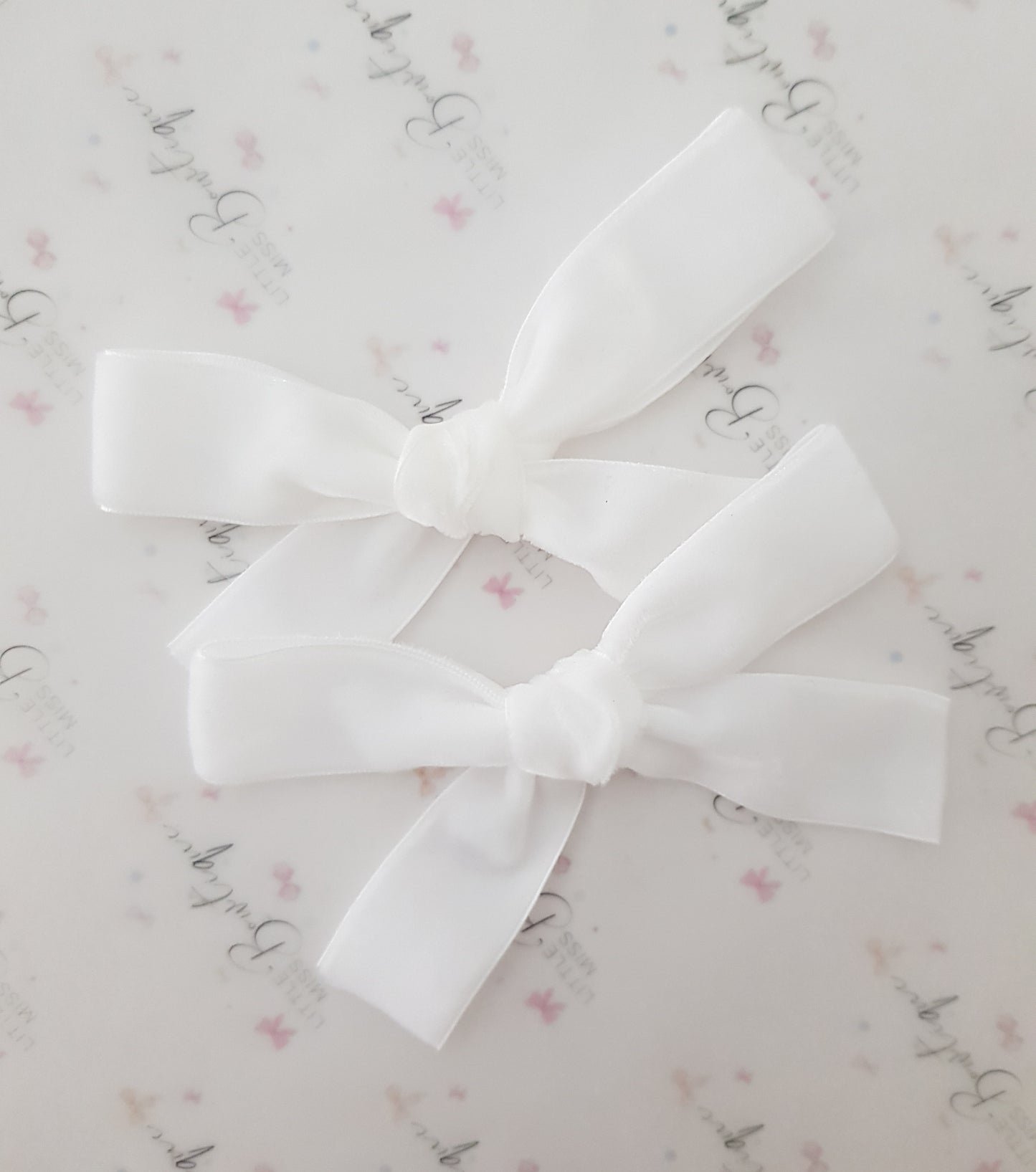 White Velvet Ribbon Bow