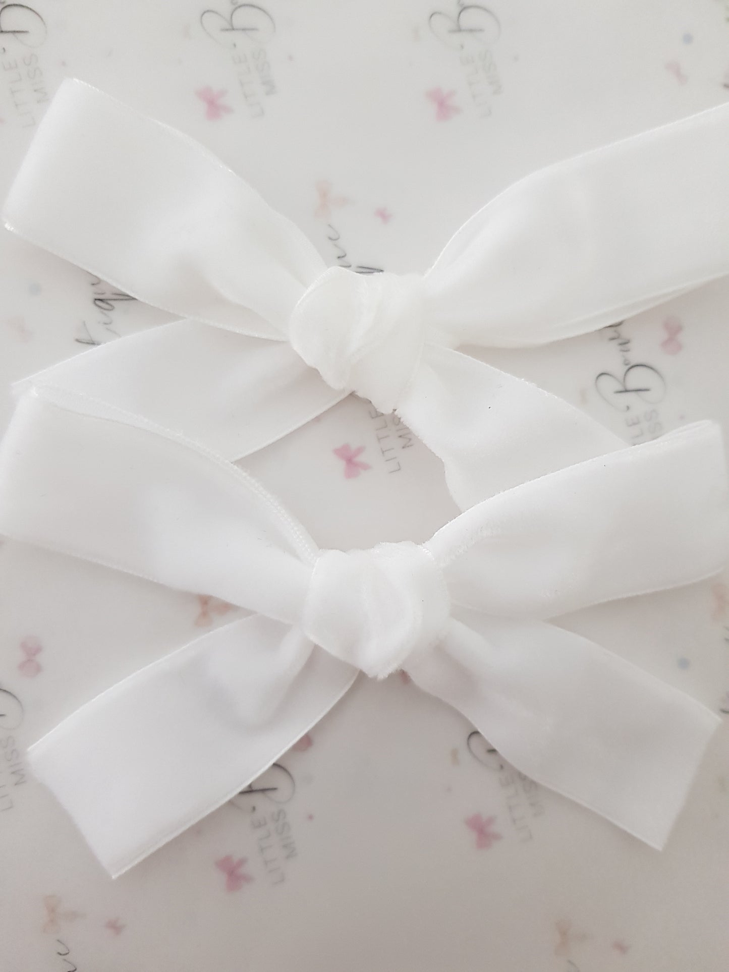 White Velvet Ribbon Bow