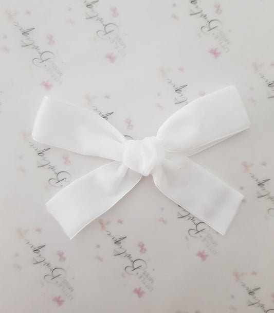 White Velvet Ribbon Bow