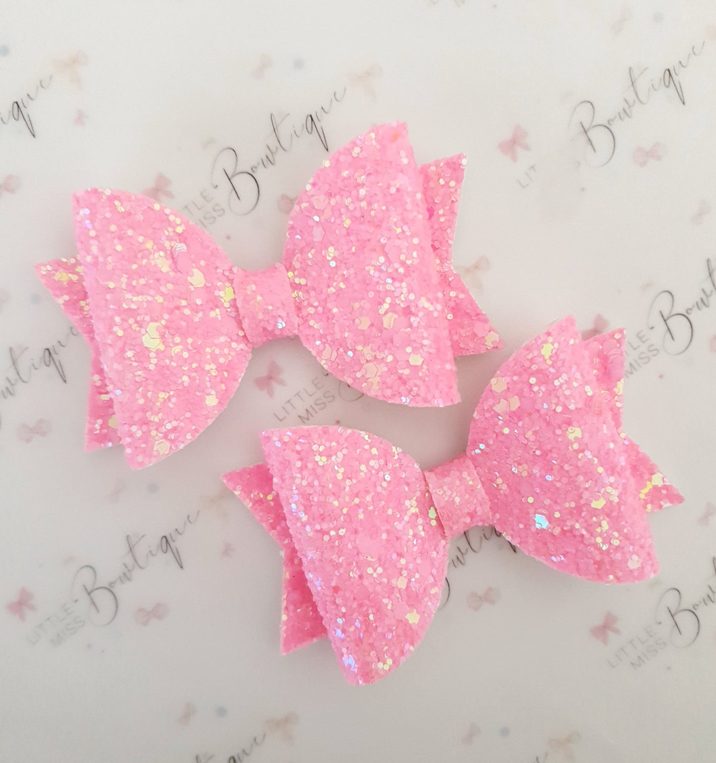 Pink Glitter Iridescent Bows