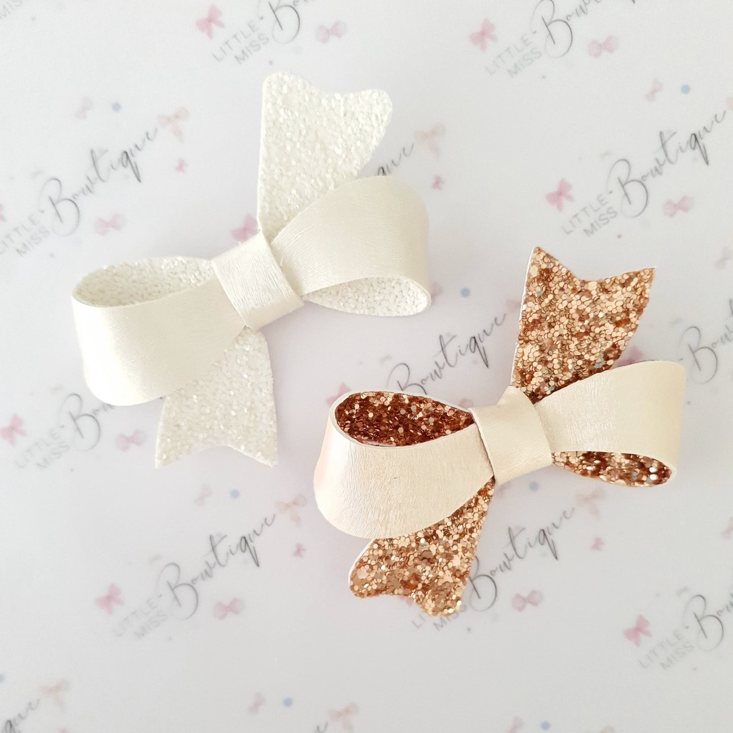 White & Gold Sophia Bows