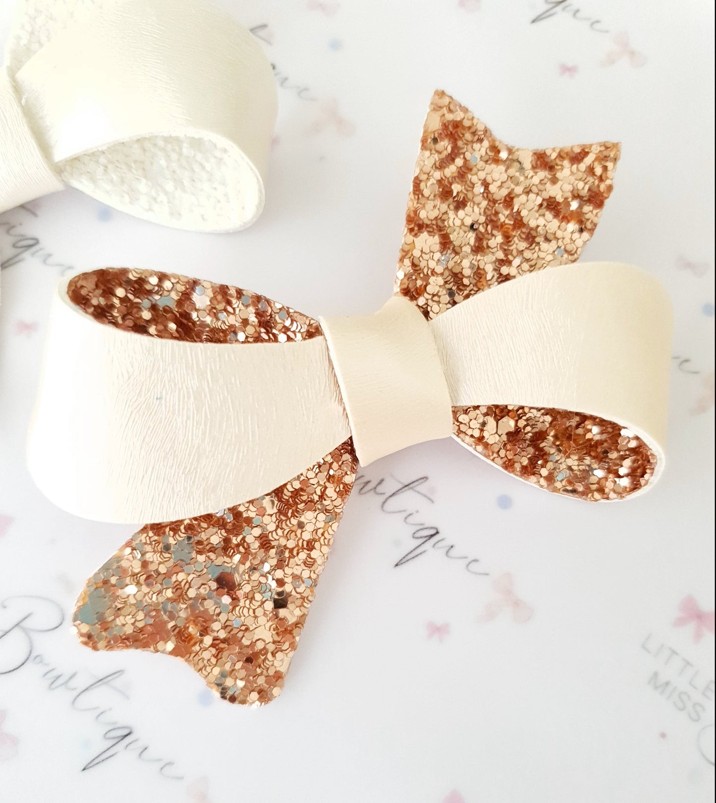 White & Gold Sophia Bows