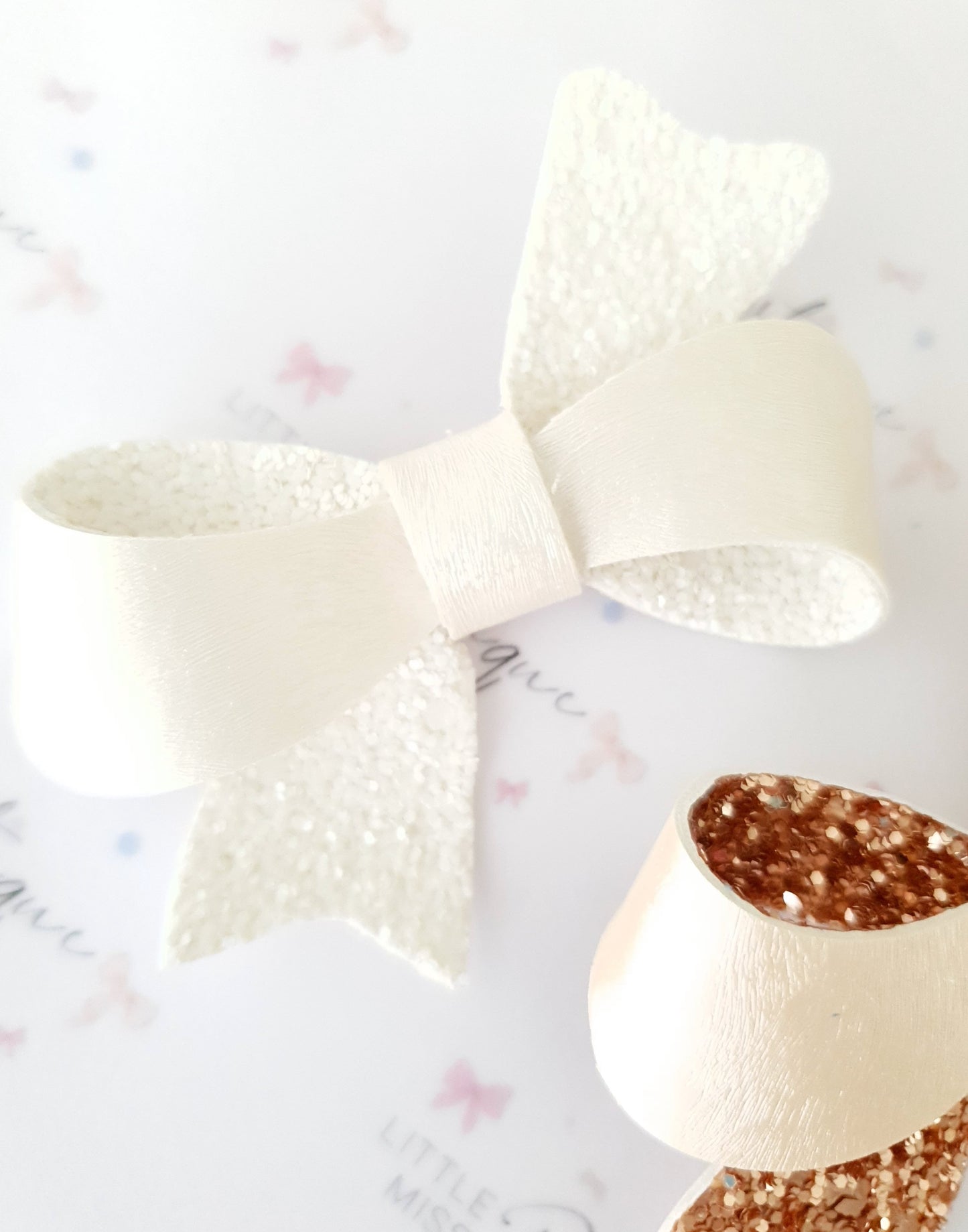 White & Gold Sophia Bows