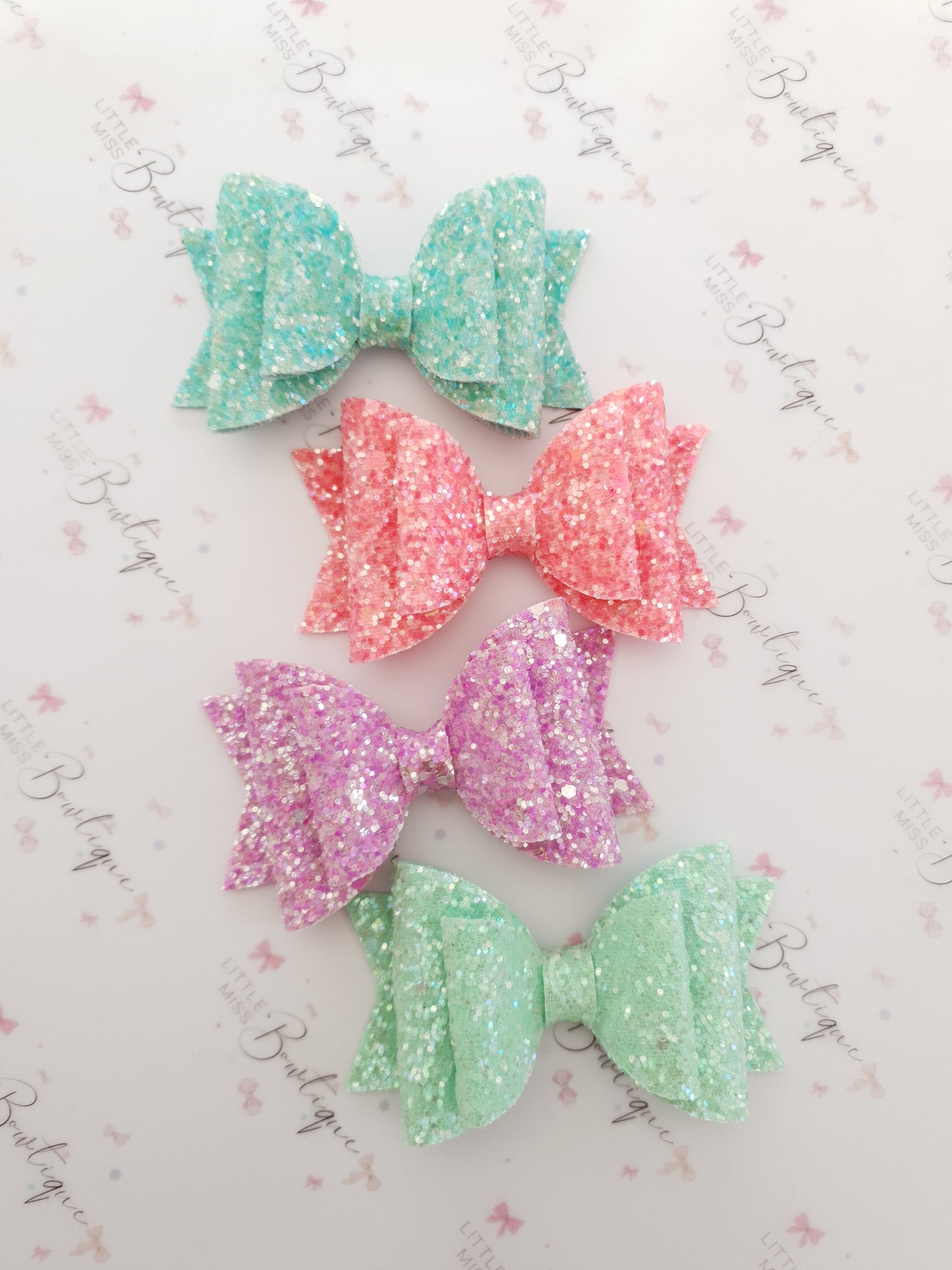 Frosted Glitter Double Bows