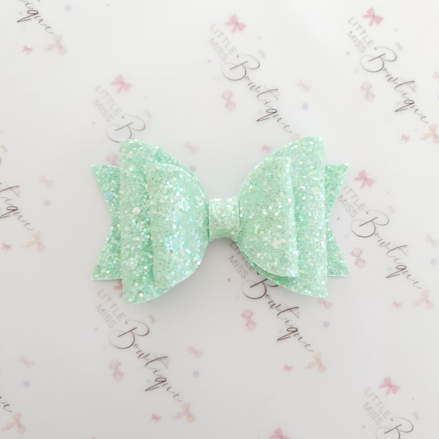 Frosted Glitter Double Bows