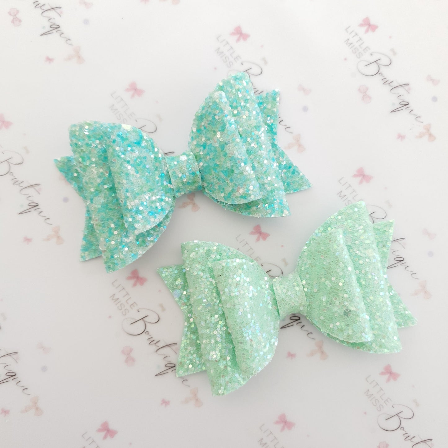 Frosted Glitter Double Bows