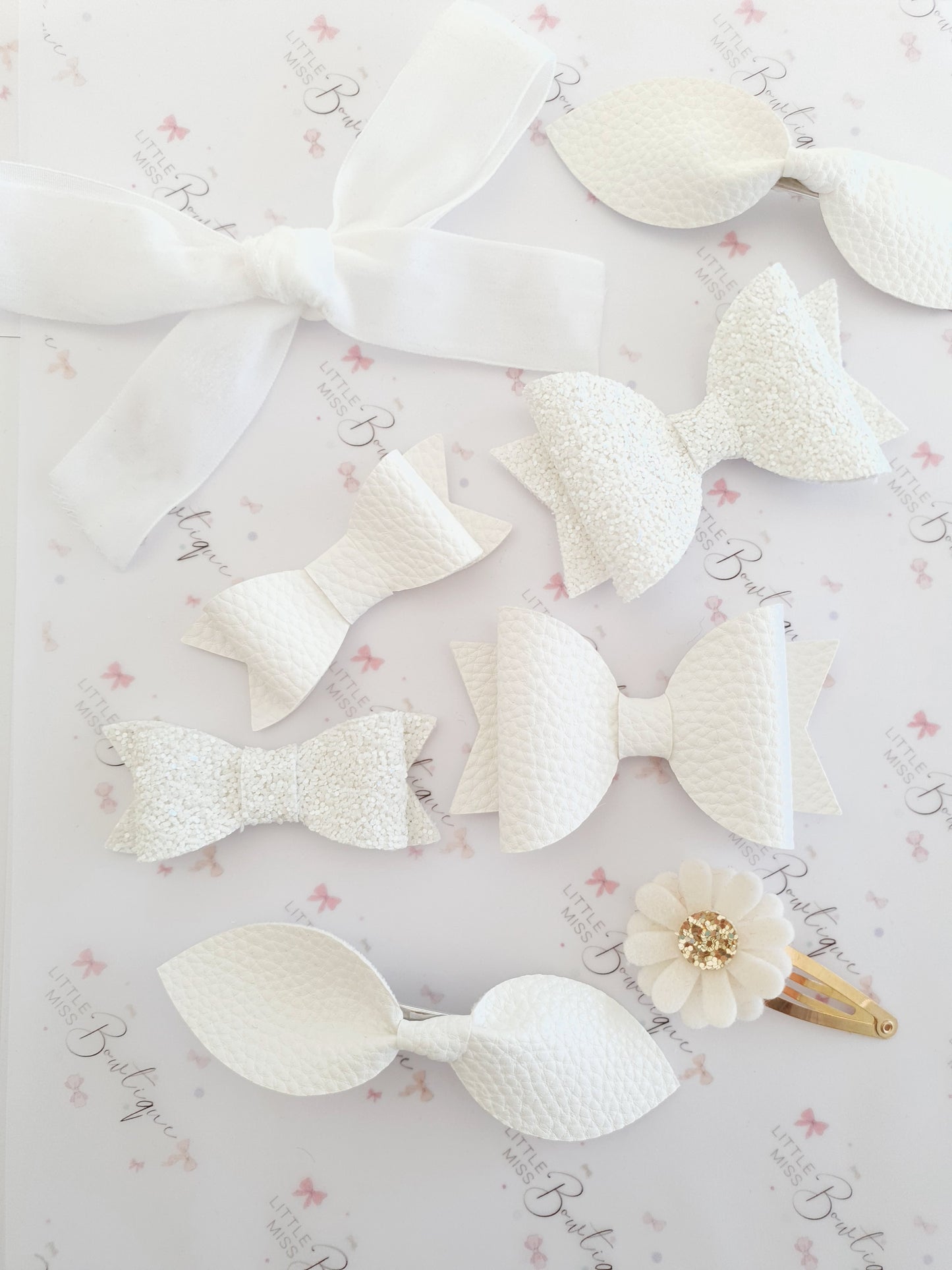 White School Bows