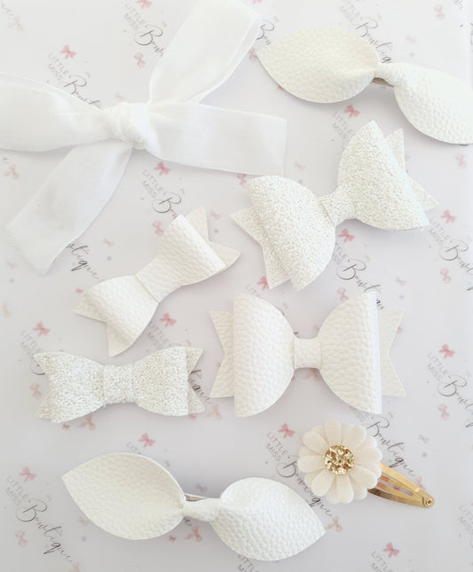 White School Bows