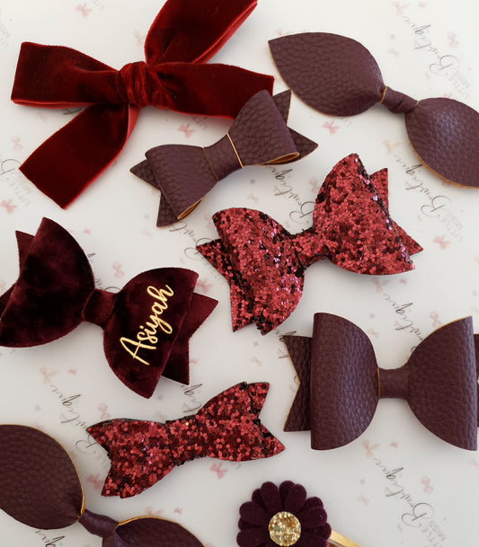 Burgundy/Maroon School Bows