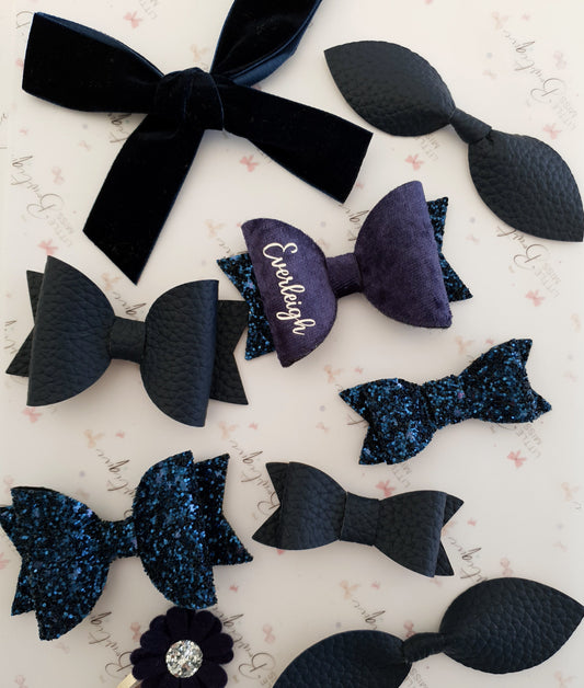 Navy Blue School Bows