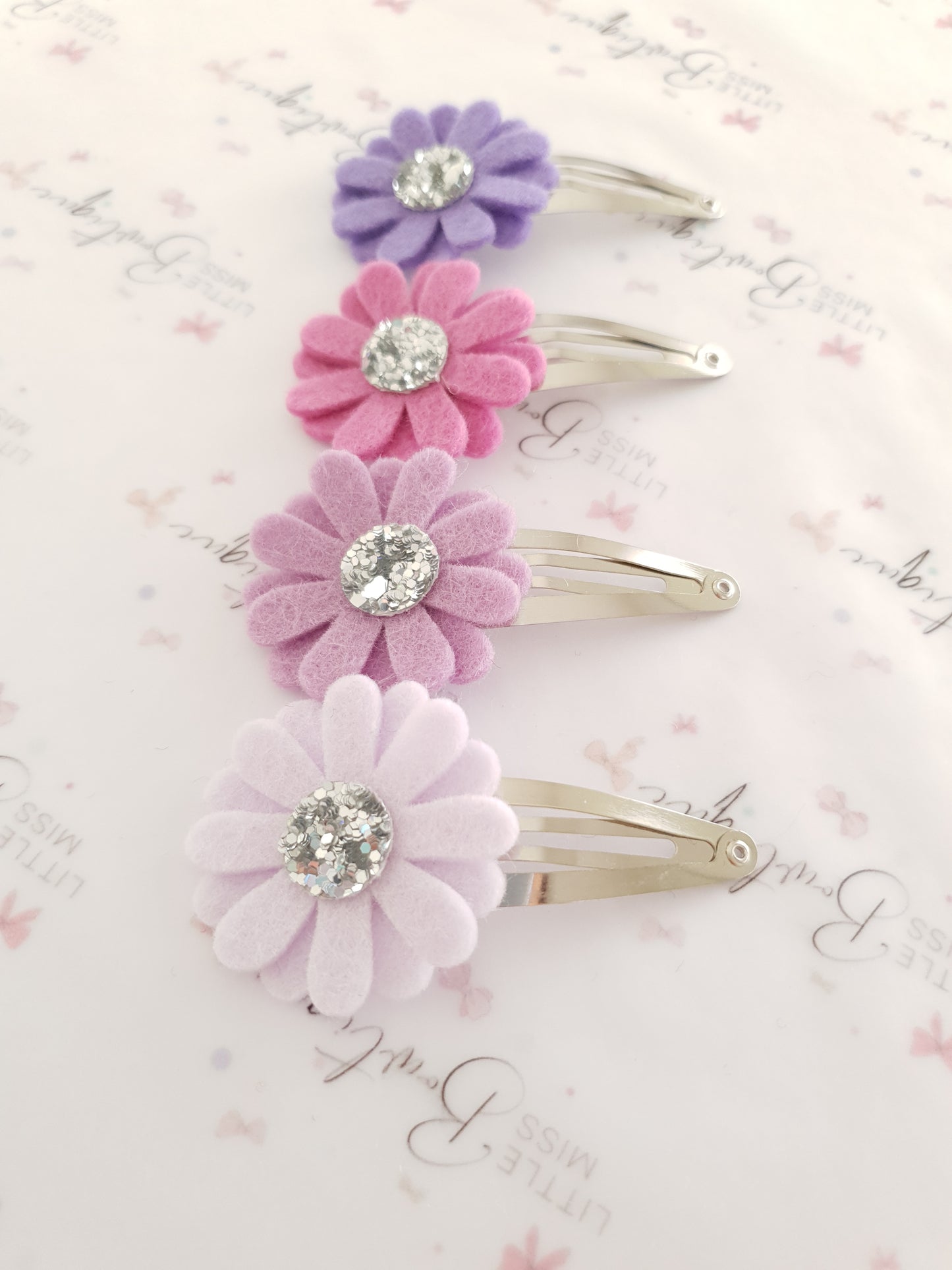 Purple Daisy Snap Clips