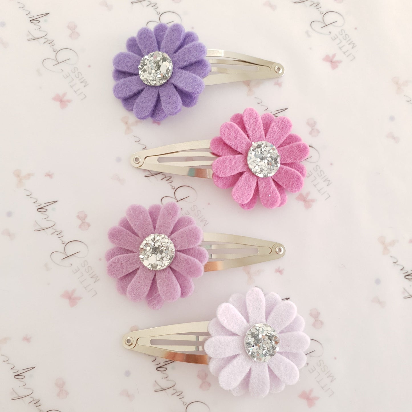 Purple Daisy Snap Clips