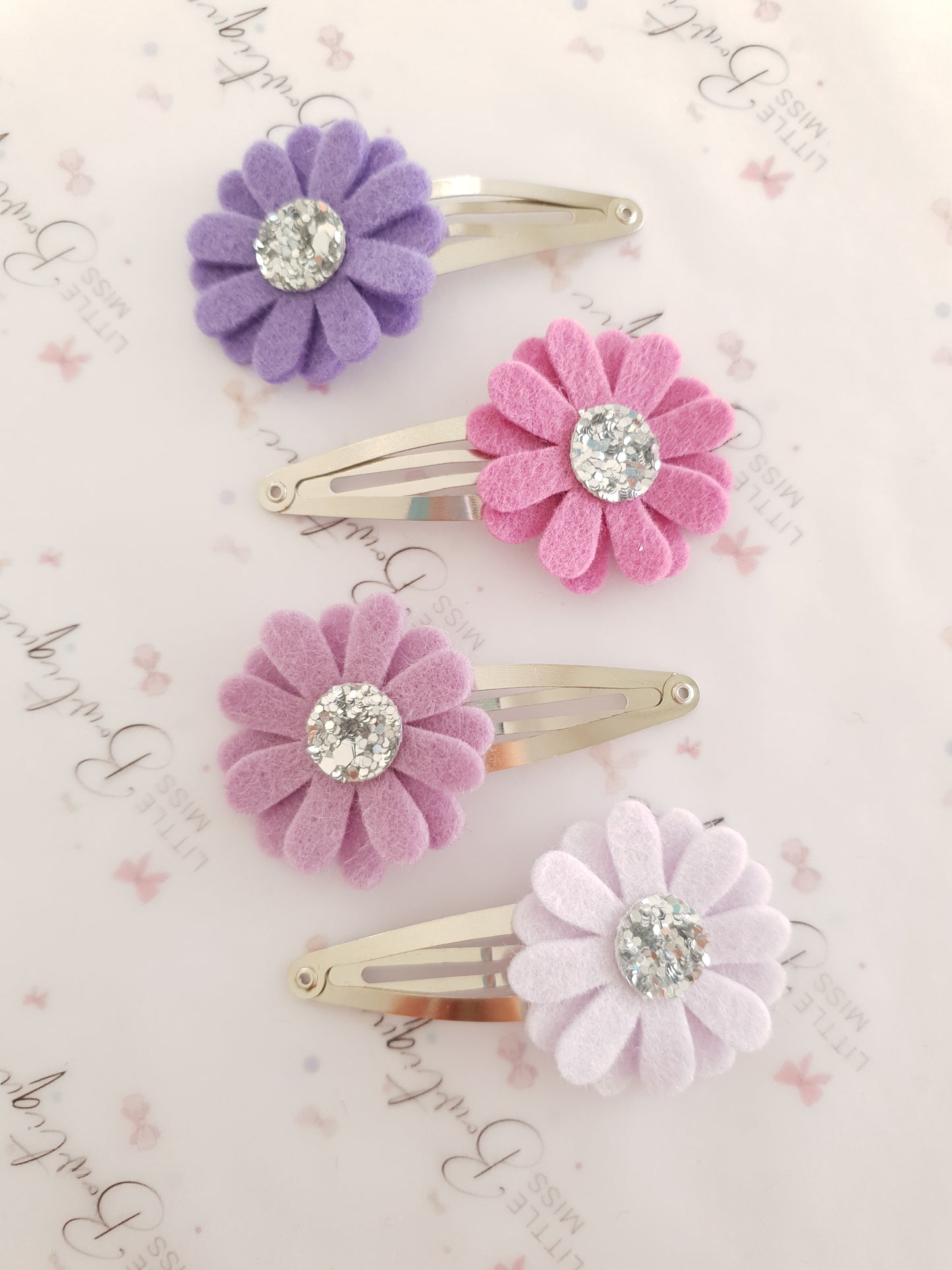 Purple Daisy Snap Clips