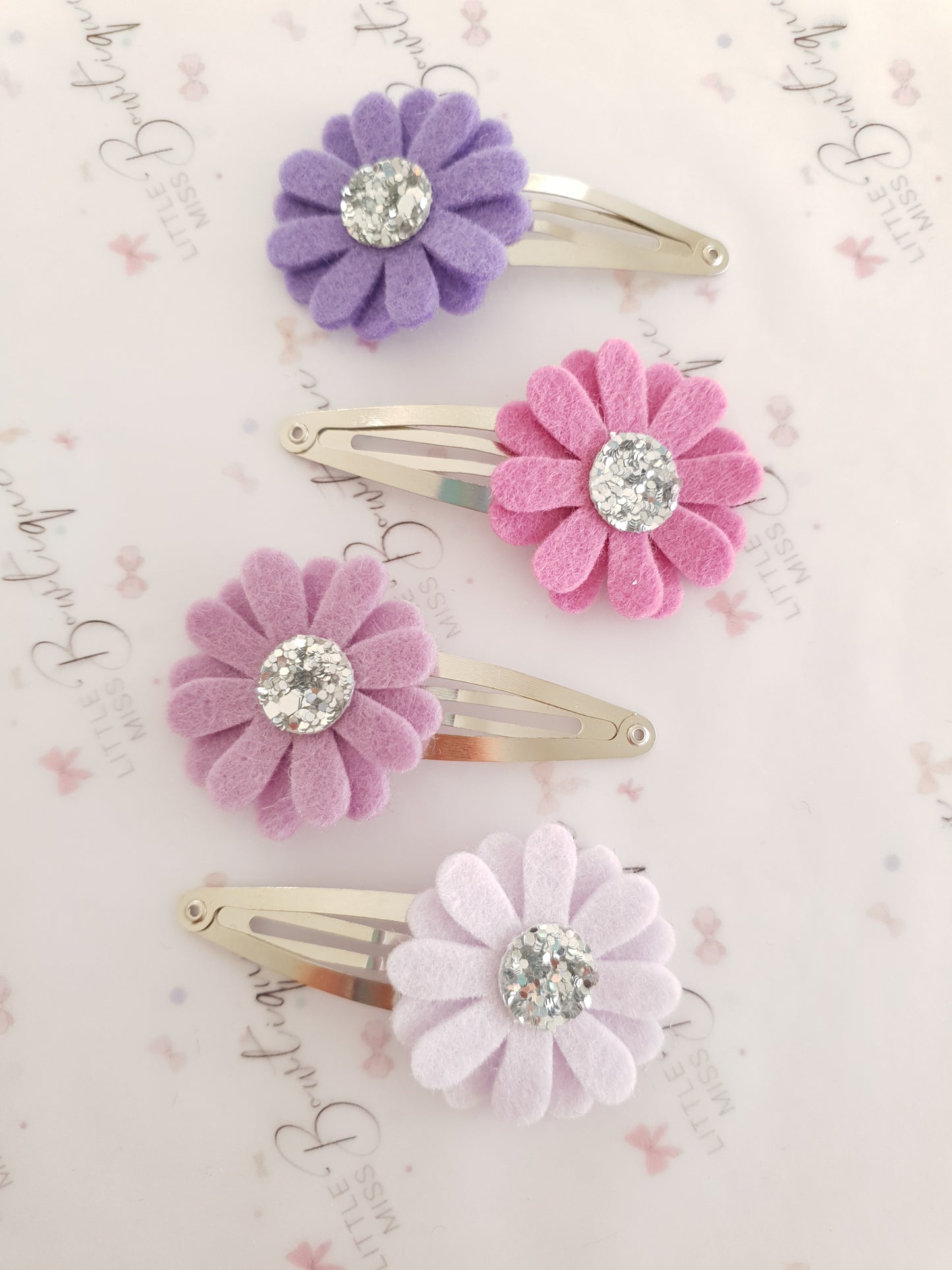 Purple Daisy Snap Clips