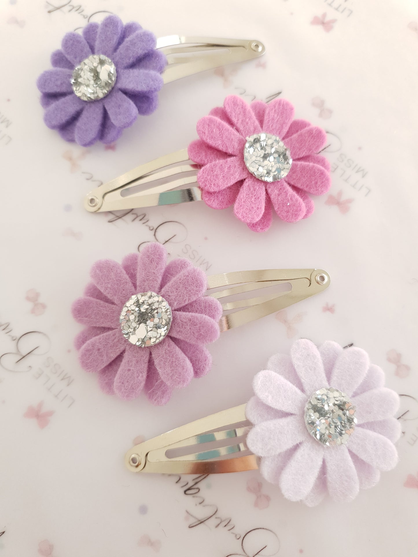 Purple Daisy Snap Clips