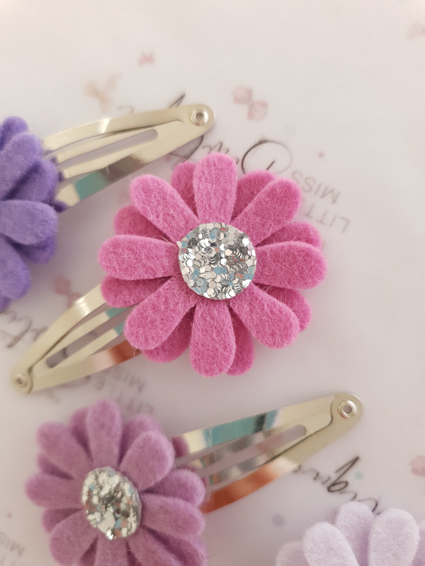 Purple Daisy Snap Clips