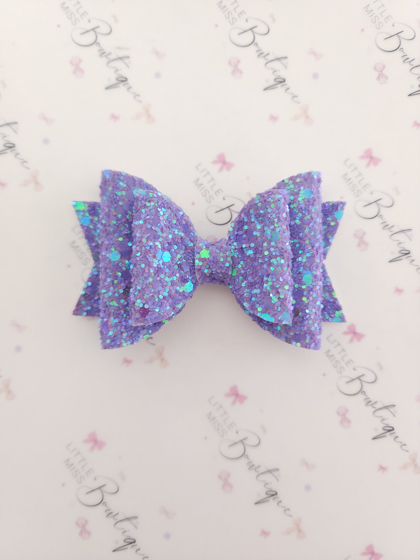 Bright Fluro Glitter Double Bows