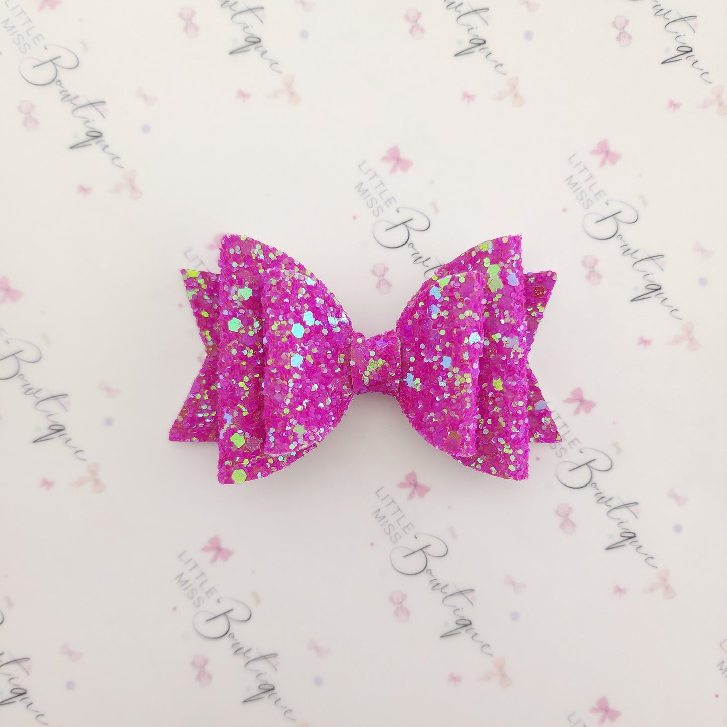 Bright Fluro Glitter Double Bows