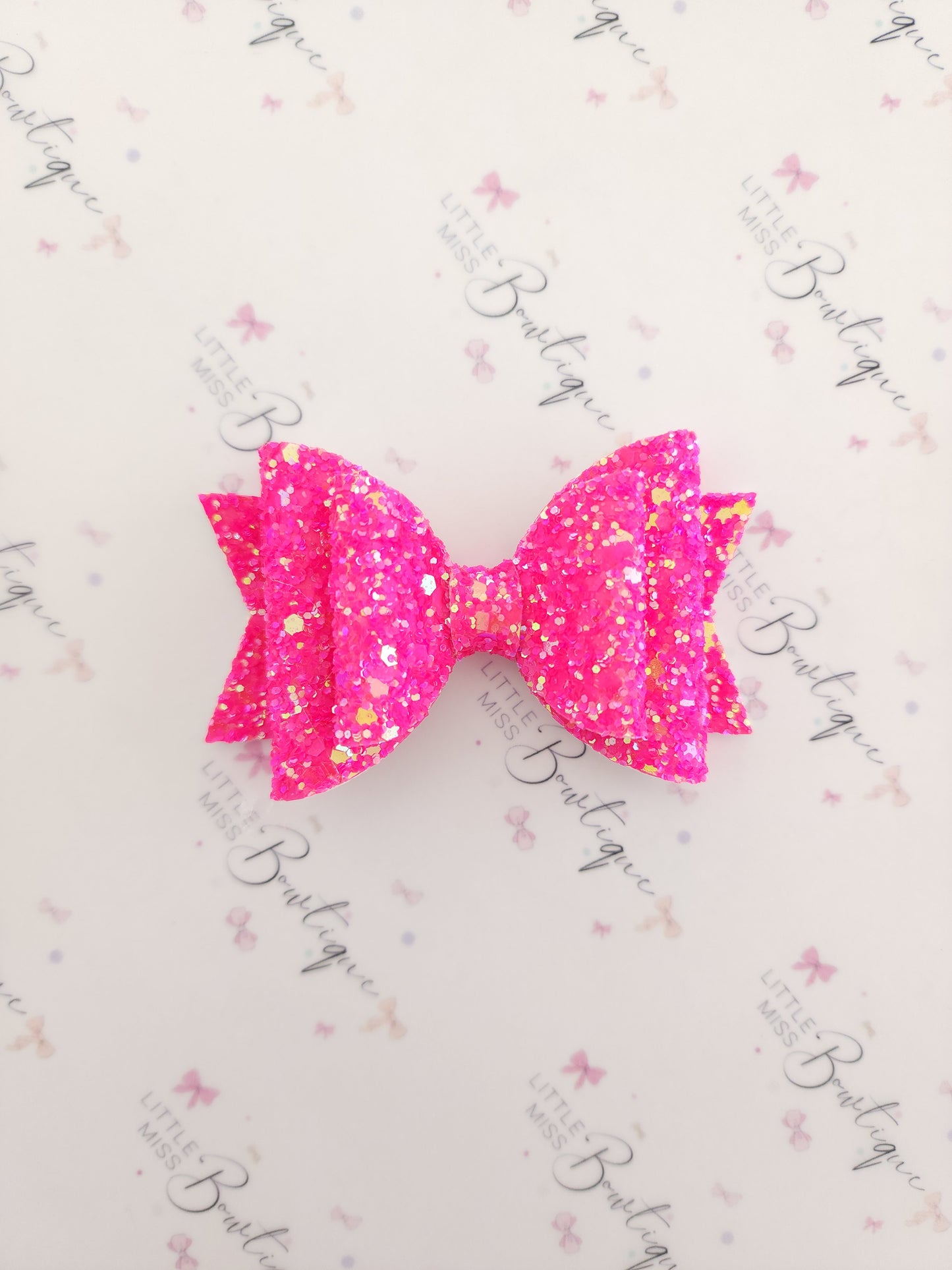 Bright Fluro Glitter Double Bows