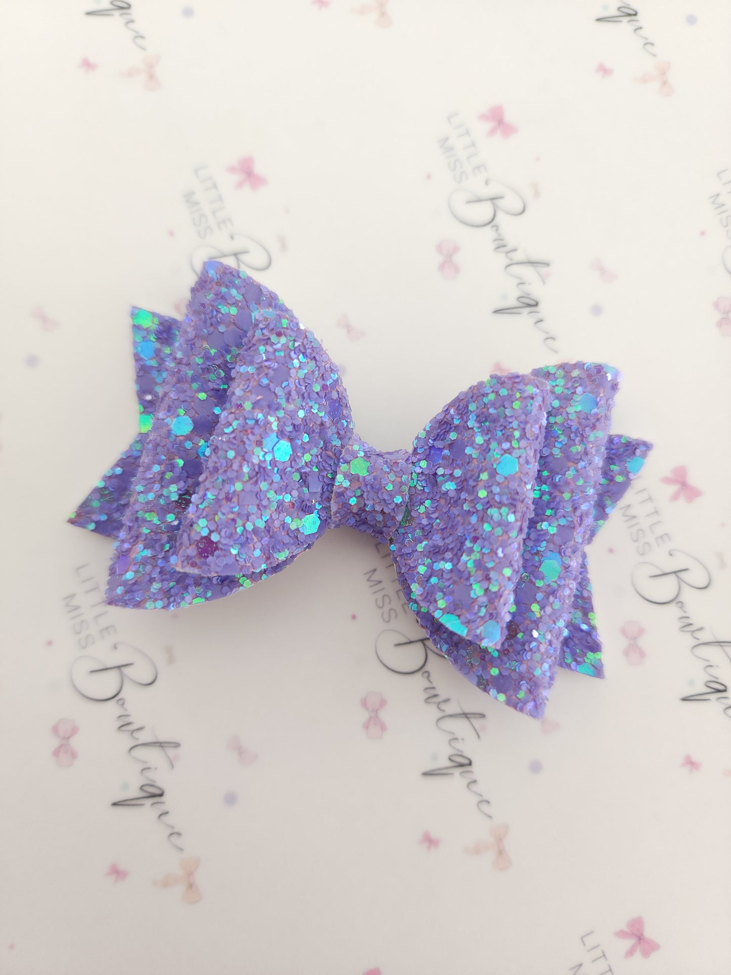 Bright Fluro Glitter Double Bows