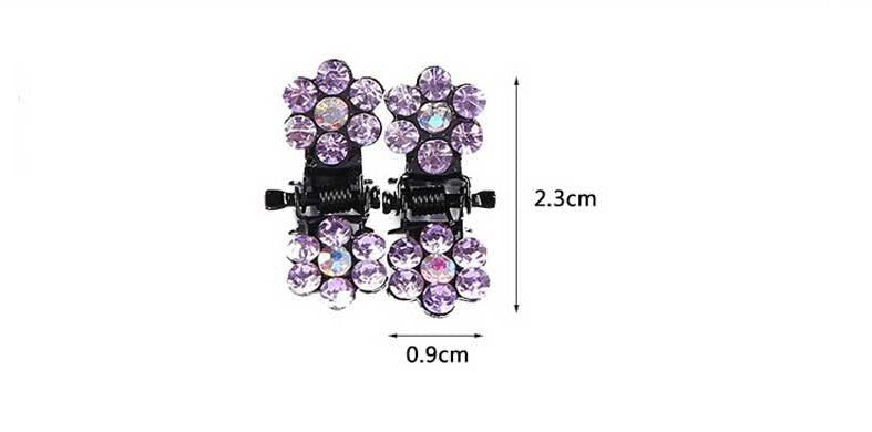 Mini Rhinestone Flower Claws 12pk