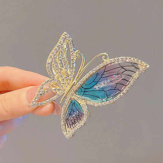 Rhinestone Butterfly Claw Clip