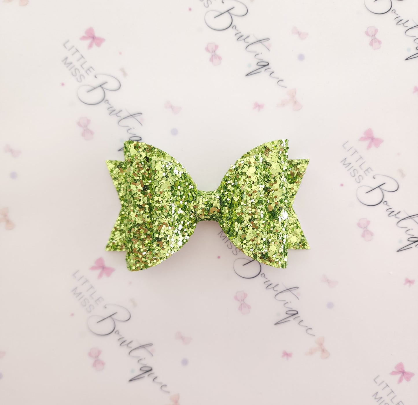 Shades of Purple/Green Double Glitter Bows