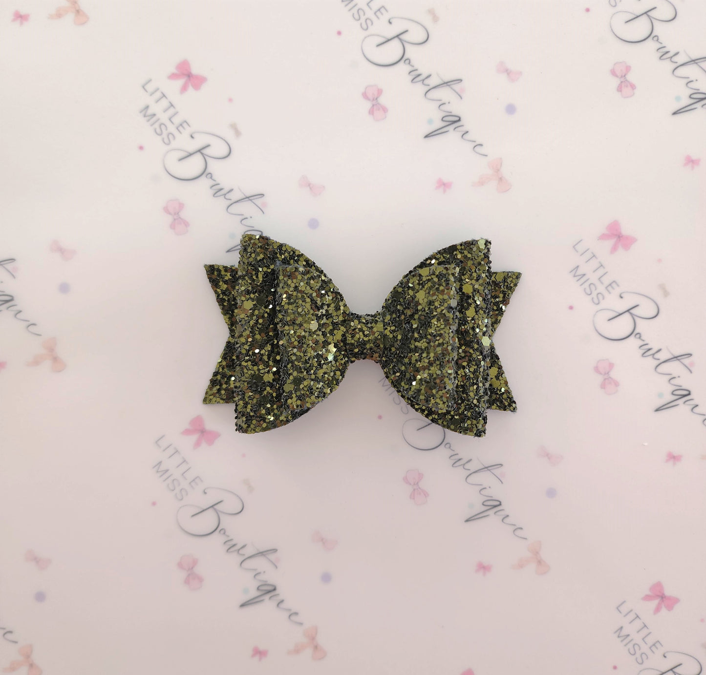 Shades of Purple/Green Double Glitter Bows