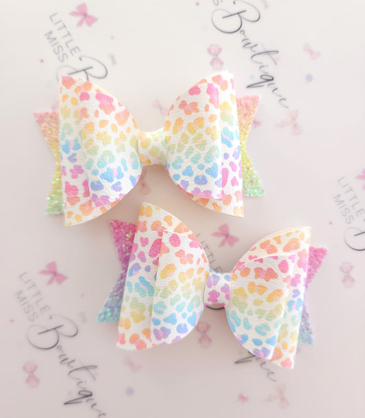 Pastel Leopard Bow