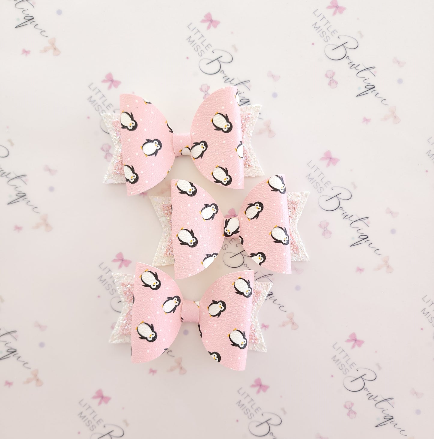 Pink Penguin Bow