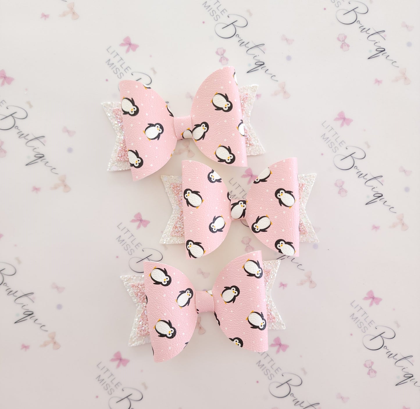 Pink Penguin Bow