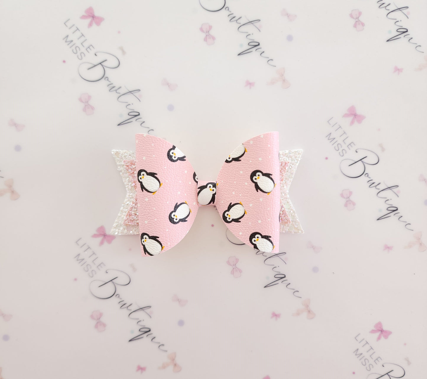 Pink Penguin Bow