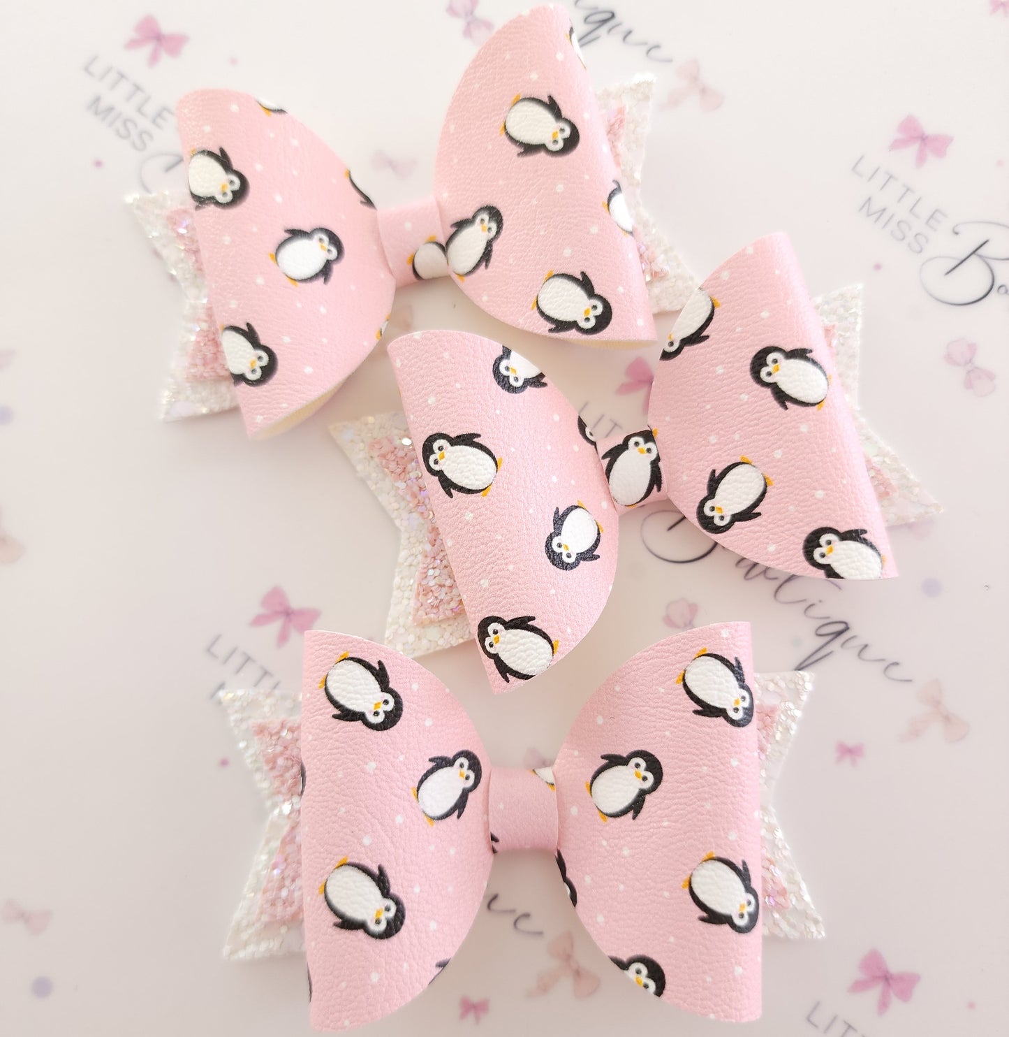 Pink Penguin Bow