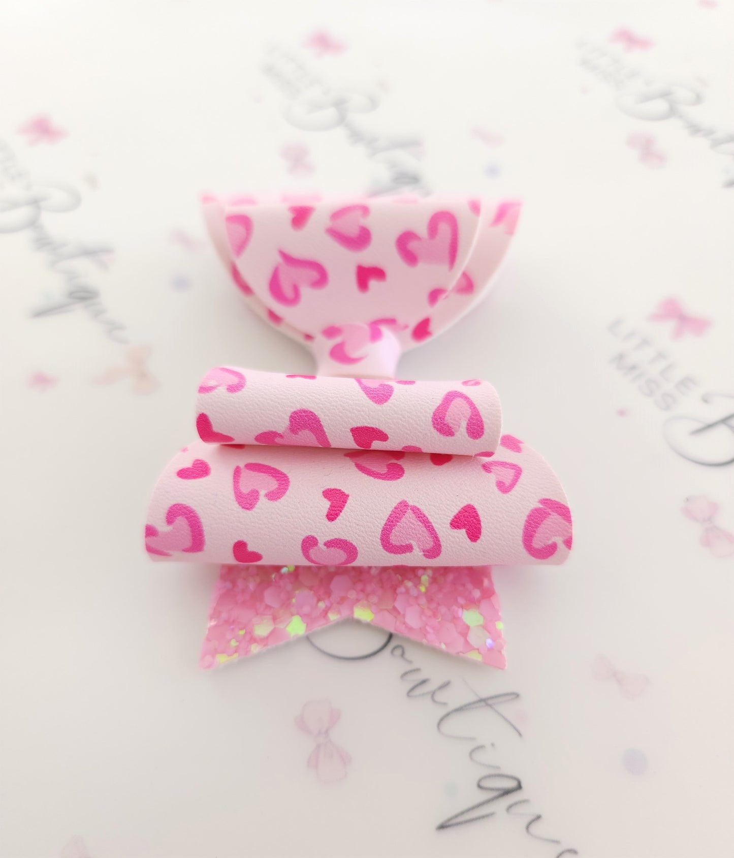 Pink Leopard Bow