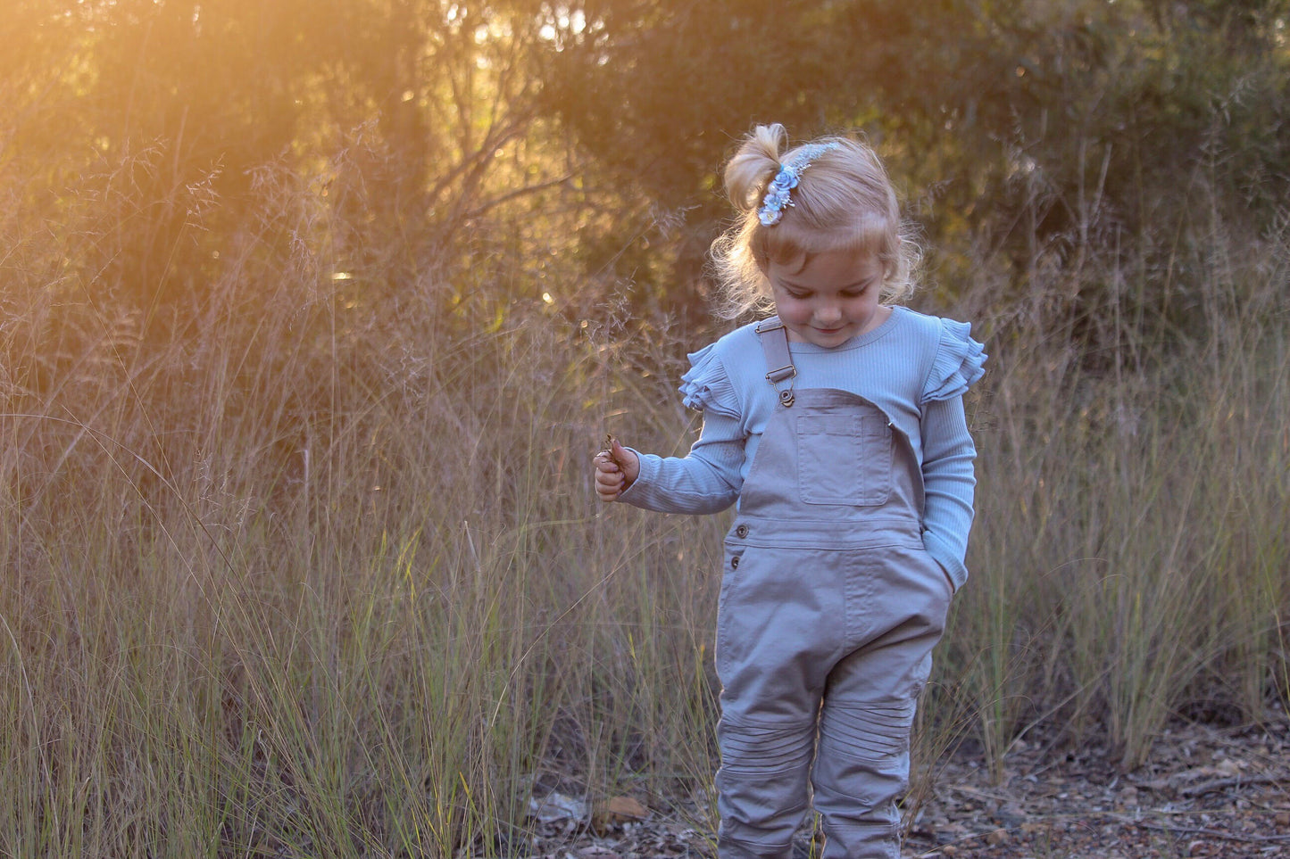 Baby Blue Floral Comb